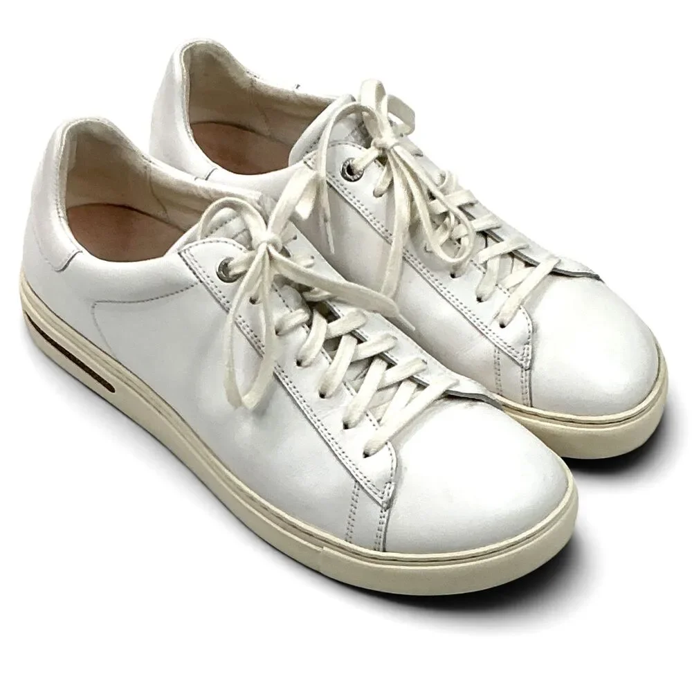 Birkenstock Bend Low White Leather Sneakers Women's Size 10 EUR 41 Orthopedic